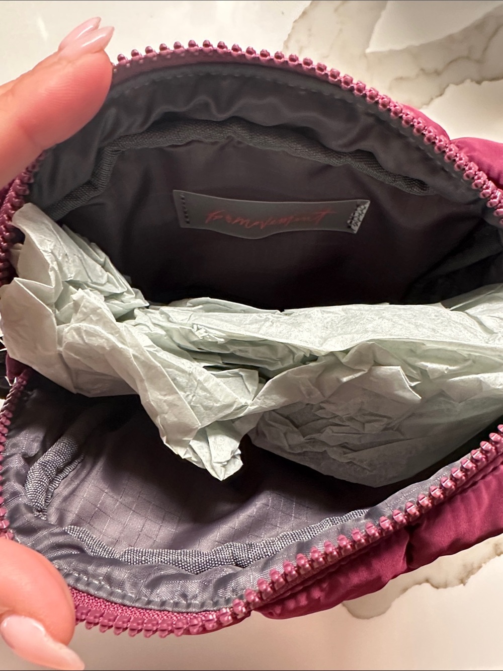 Free People Quilted Makeup Bag NWT retail $30 plum - Picture 5 of 6
